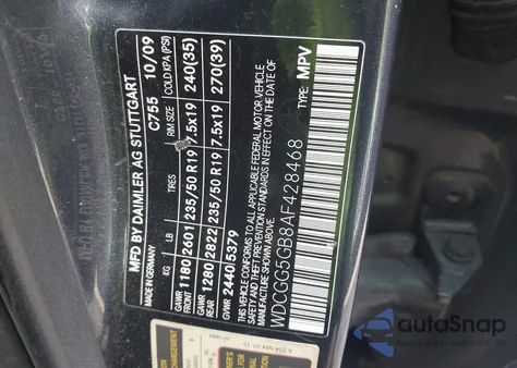 2010 Mercedes-Benz Glk 350 z USA, uszkodzony, nr VIN WDCGG5GB8AF428468